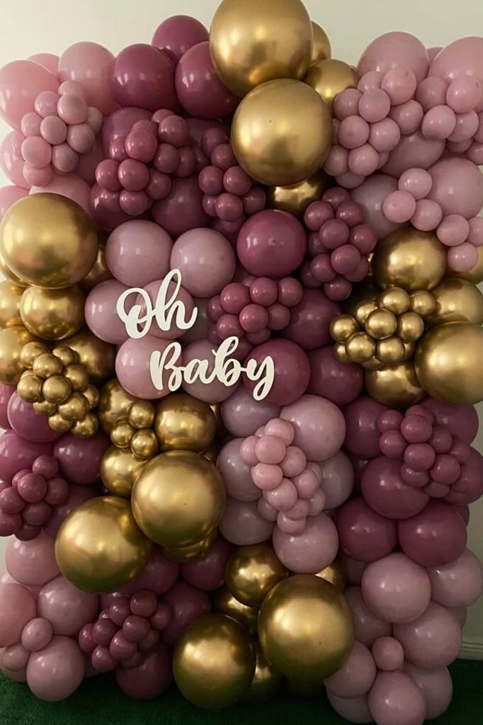 Beysüs Krom Bronz Yaban Çileği Toz Pembe Ve Beyaz Balon 60 Adet Zincir ve Pompa - 2