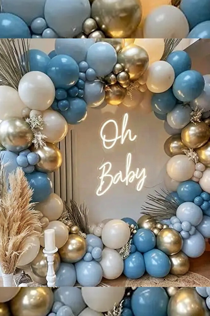 BeySüS Krom Gold Derin Okyanus Fırtına Mavisi Ve Sütlü Kahve Balon Zinciri 60 Adet - 2