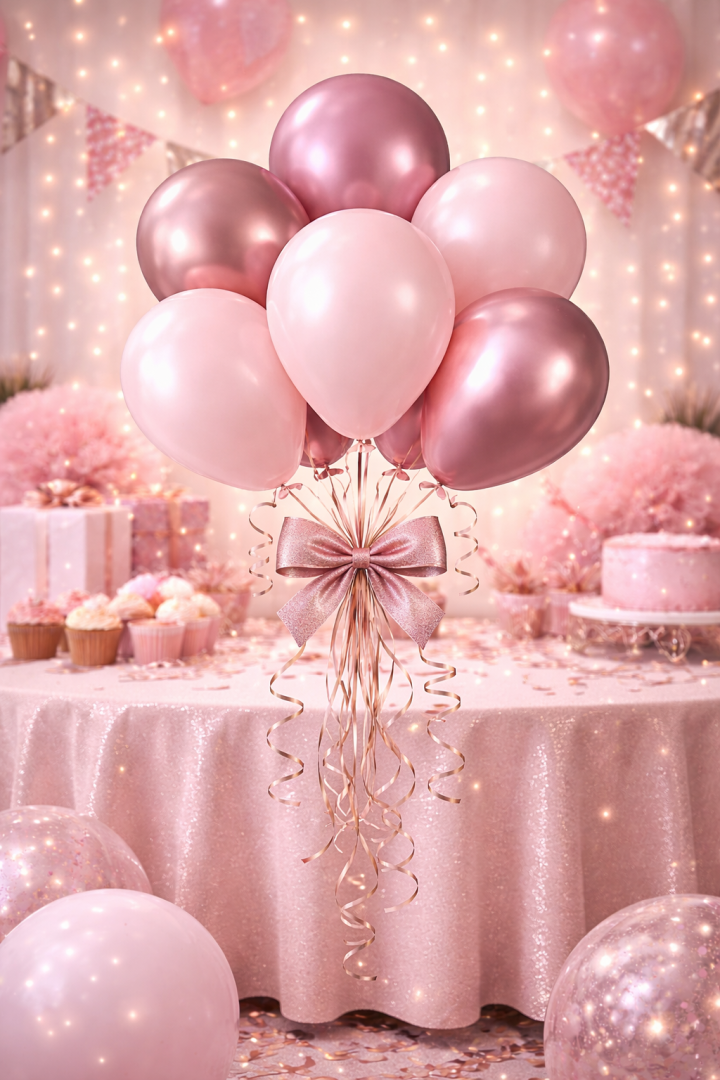 Beysüs Krom Pembe Ve Mat (pastel) Pembe Renk 25 Li Balon - 2