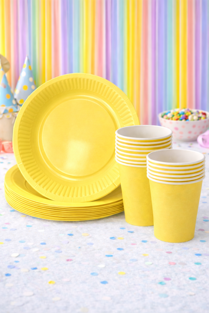 Beysüs Makaron Sarı 8'Li Tabak Bardak Set - 1