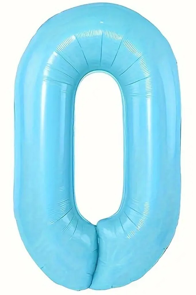 Beysüs Mavi 0 Rakam Folyo Balon 80 cm - 1
