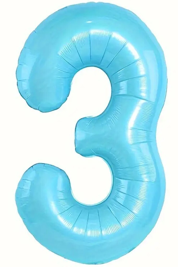 Beysüs Mavi 3 Rakam Folyo Balon 80 cm - 1