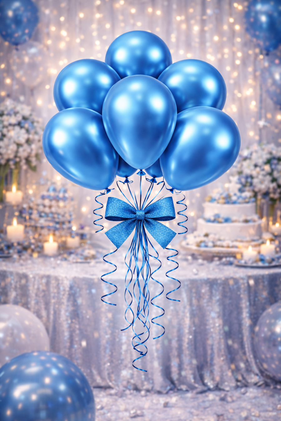 Beysüs Mavi Krom Balon 7 adet 12inç - 2