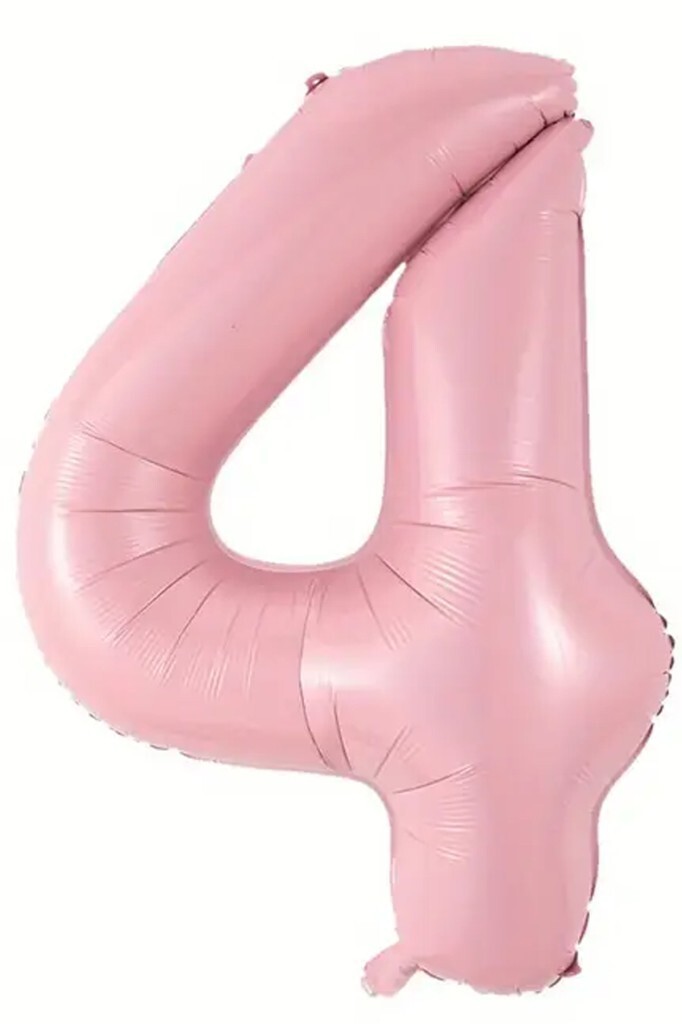 Beysüs Pembe 4 Rakam Folyo Balon 80 cm - 1