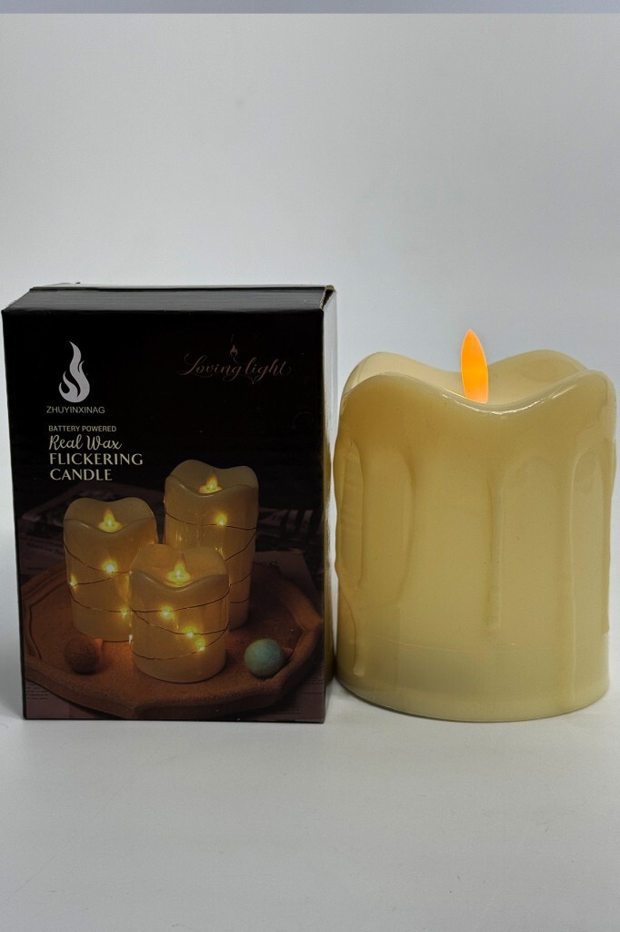 Beysüs Pilli Led Mum Kalın 10 cm - 2