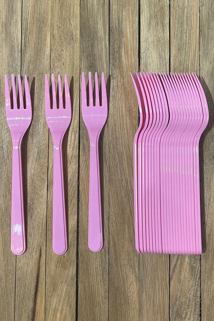 Beysüs Plastik Çatal Parti Çatal Pembe - 1