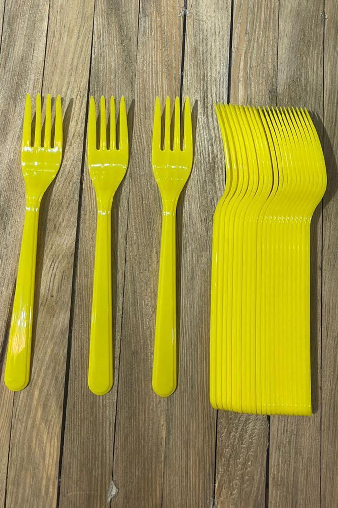 Beysüs Plastik Çatal Parti Çatal Sarı - 1