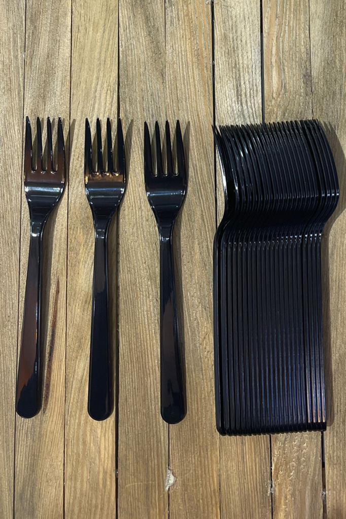 Beysüs Plastik Çatal Parti Çatal Siyah - 1