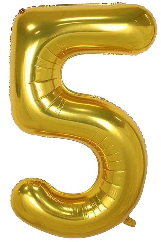 Beysüs Rakam Folyo Balon Gold 5 Rakam 40 İnç - 1