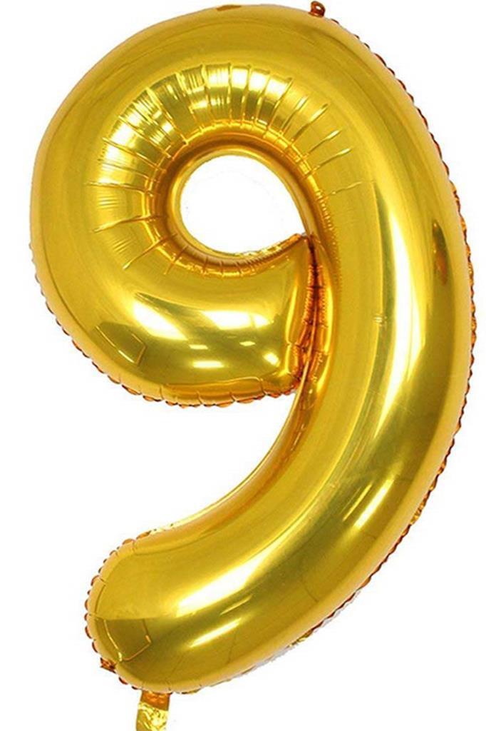 Beysüs Rakam Folyo Balon Gold 9 Rakam 40 İnç - 1