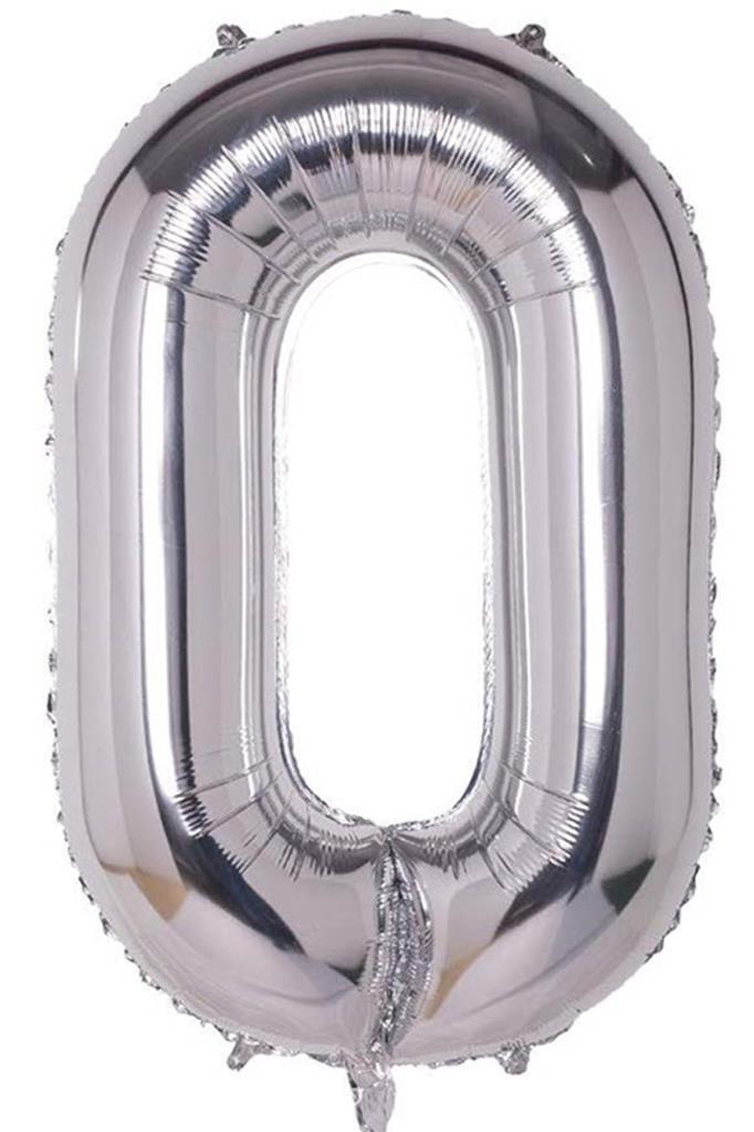 Beysüs Rakam Folyo Balon Gümüş 0 Rakam 40 İnç - 1