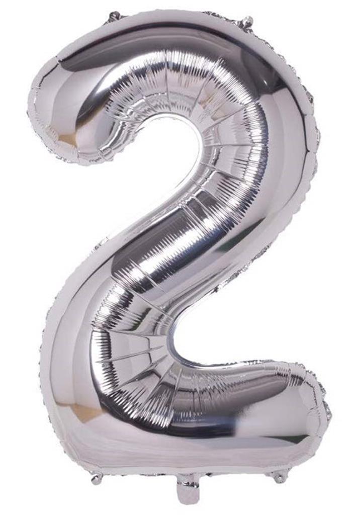 Beysüs Rakam Folyo Balon Gümüş 2 Rakam 40 İnç - 1