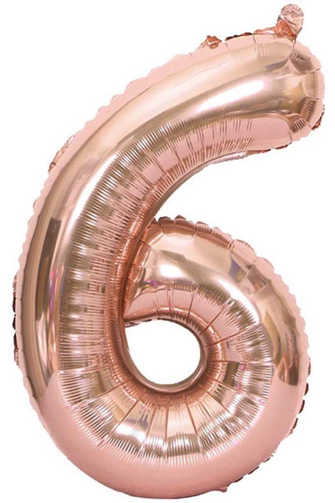 Beysüs Rakam Folyo Balon Rosegold 6 Rakam 40 İnç - 1