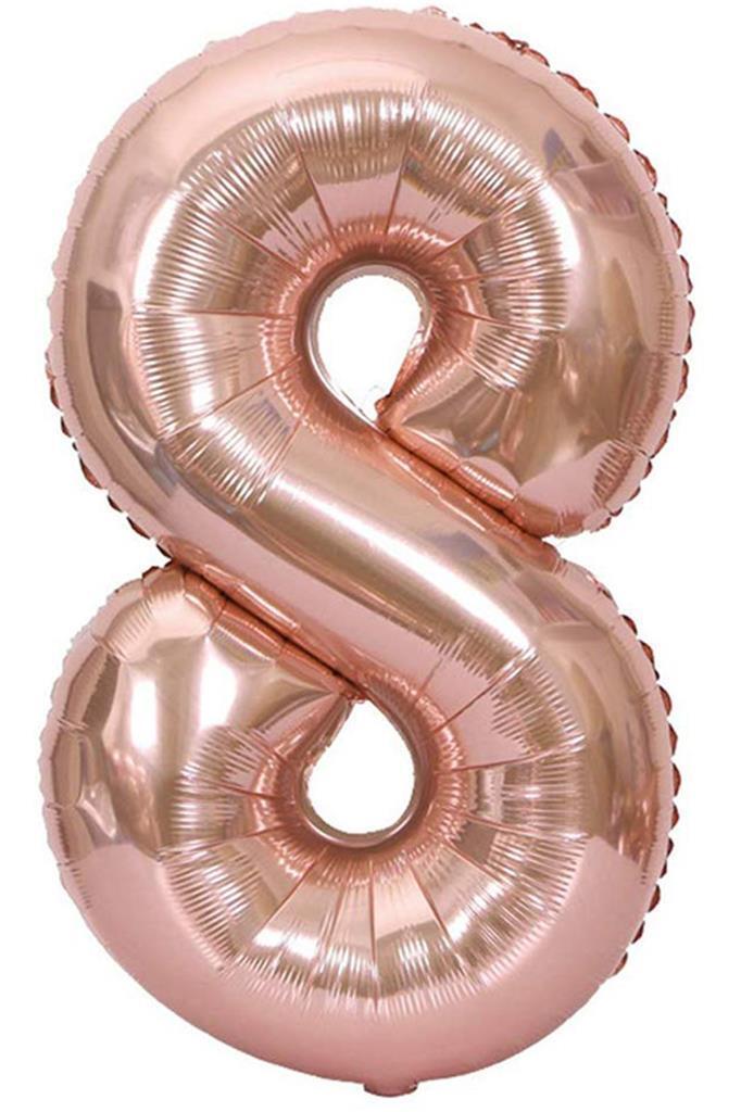 Beysüs Rakam Folyo Balon Rosegold 8 Rakam 40 İnç - 1