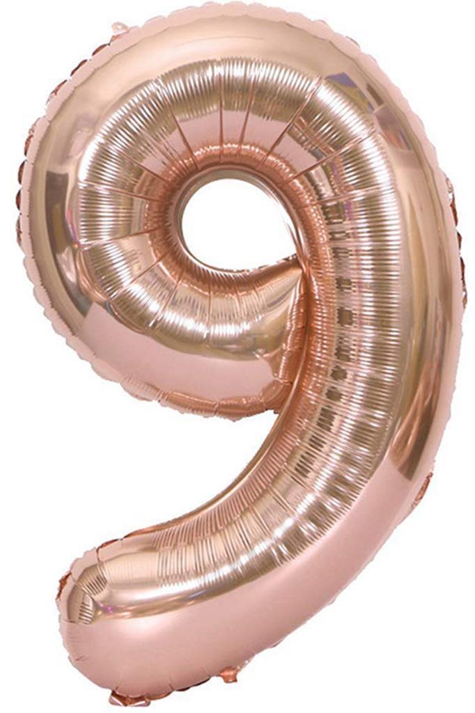 Beysüs Rakam Folyo Balon Rosegold 9 Rakam 40 İnç - 1