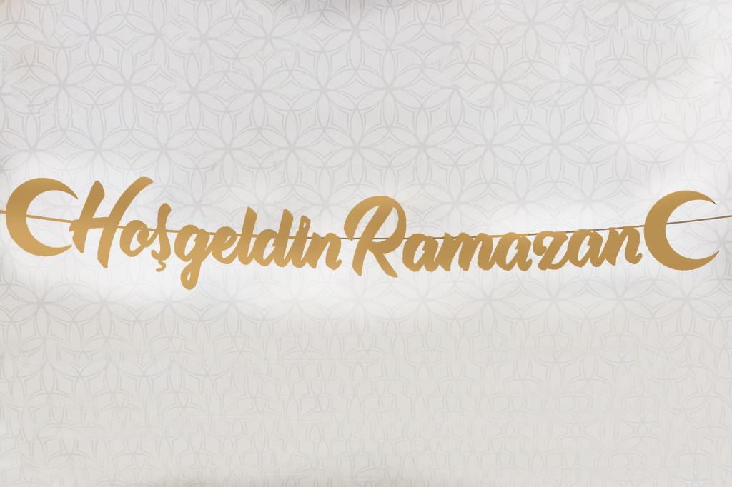 Beysüs Ramazan Ayı Banner Afiş Hoş Geldin Ramazan Elyazısı Gold - 3