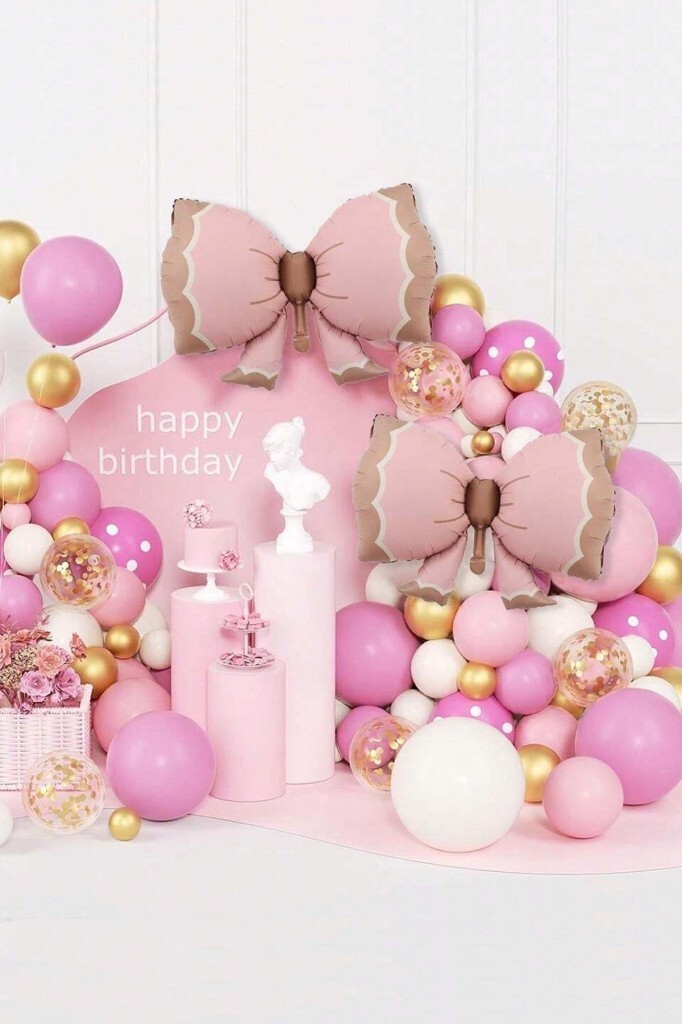 Beysüs Retro Fiyonk Folyo Balon Pembe - 2