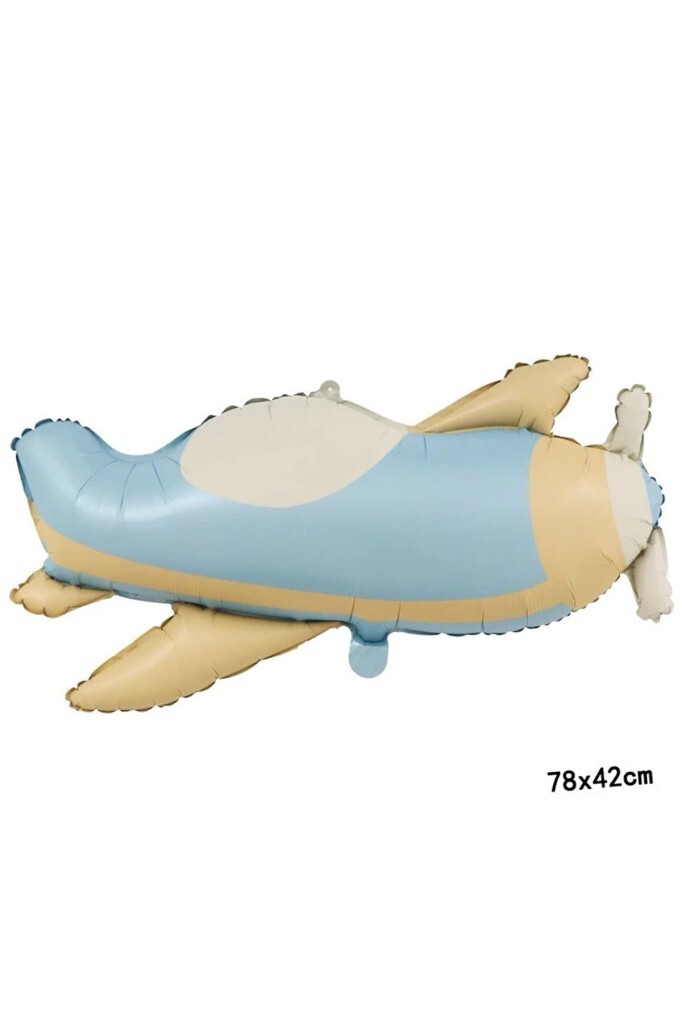 Beysüs Retro Uçak Folyo Balon Mavi - 5