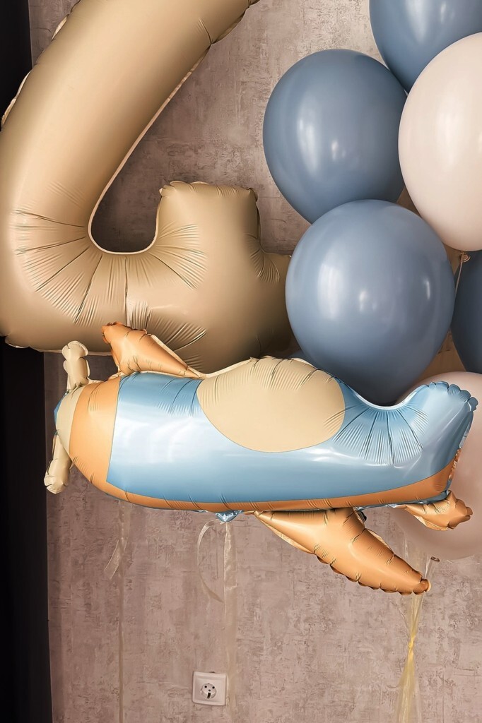 Beysüs Retro Uçak Folyo Balon Mavi - 6