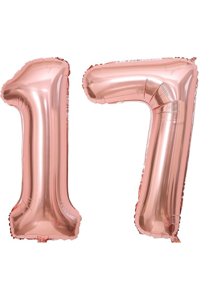 BeySüS Rosegold 17 Rakam Folyo Balon 80 cm - 1