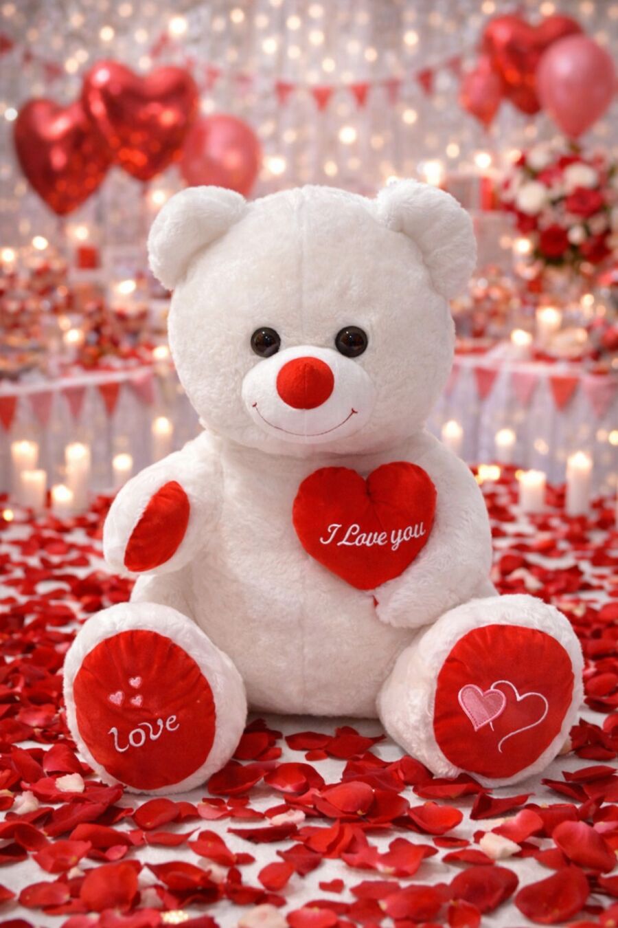 Beysüs Sevimli Peluş Ayıcık Beyaz 60 cm - 1