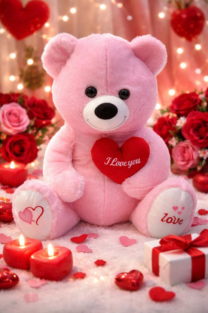 Beysüs Sevimli Peluş Ayıcık Pembe 47 cm - 1