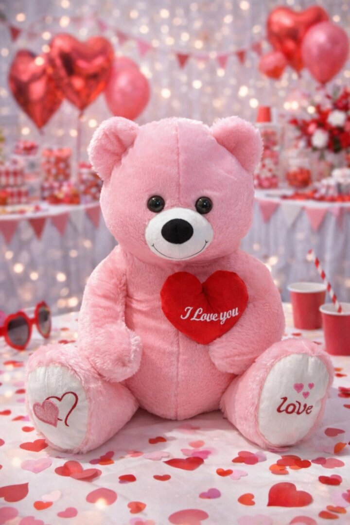 Beysüs Sevimli Peluş Ayıcık Pembe 47 cm - 3