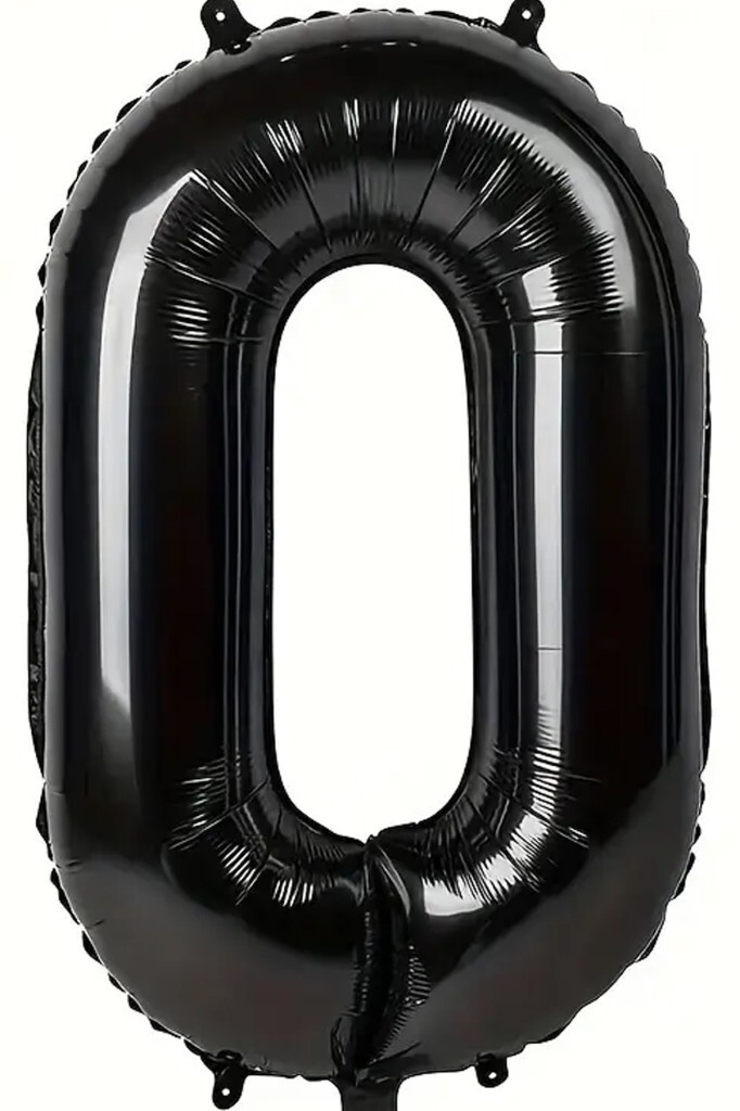 Beysüs Siyah 0 Rakam Folyo Balon 80 cm - 1
