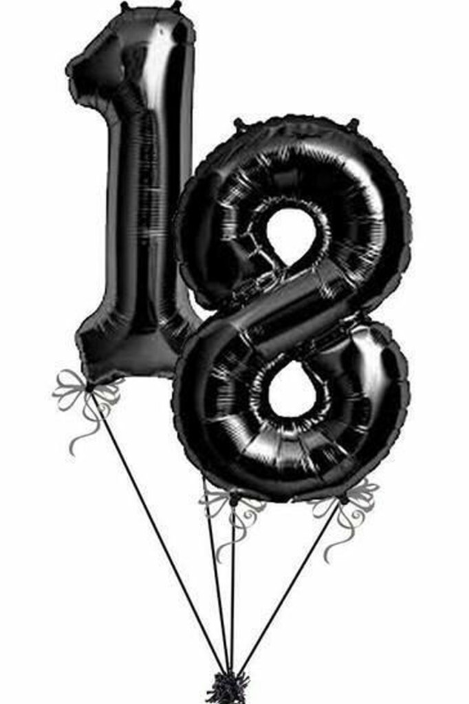Beysüs Siyah 18 Rakam Folyo Balon 80 cm - 5