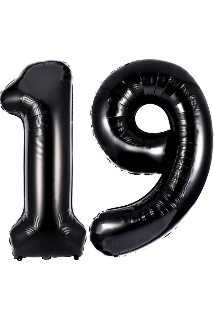 Beysüs Siyah 19 Rakam Folyo Balon 80 cm - 1