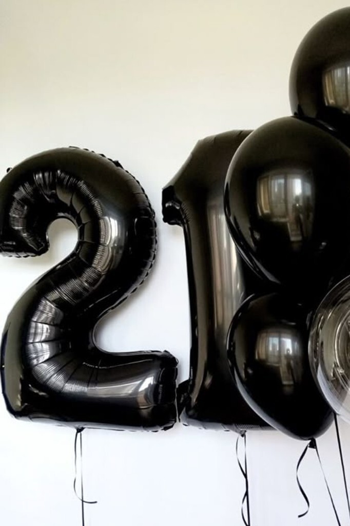 Beysüs Siyah 21 Rakam Folyo Balon - 6