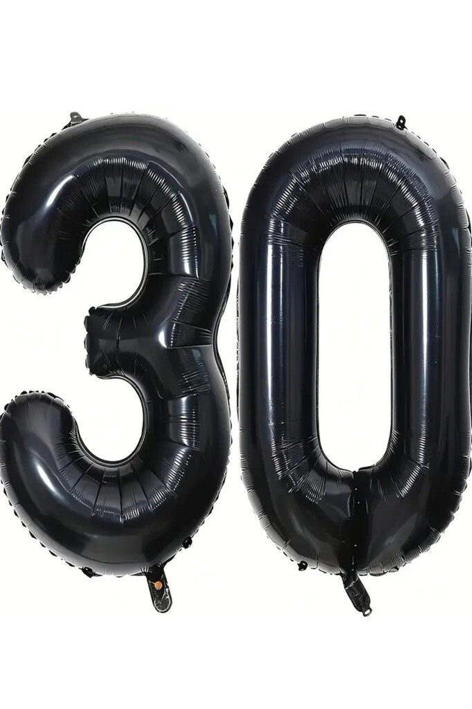 Beysüs Siyah 30 Rakam Folyo Balon 80 cm - 1