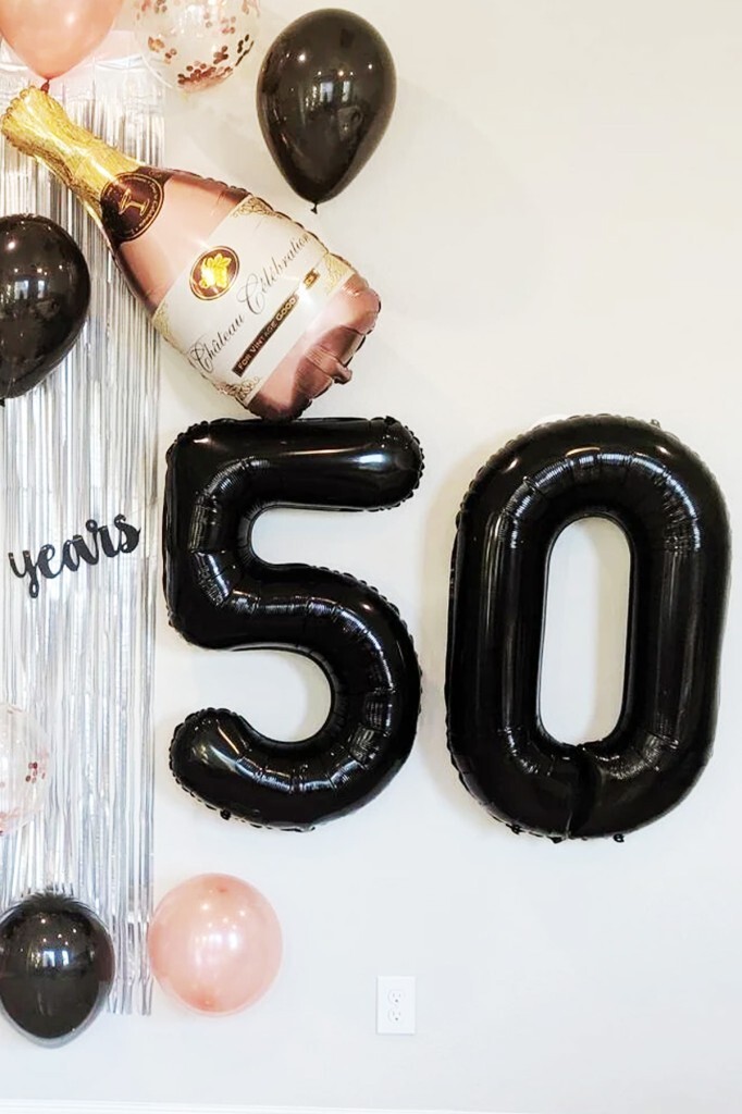 Beysüs Siyah 50 Rakam Folyo Balon - 6