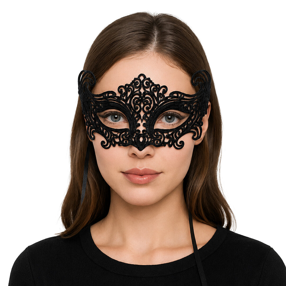 Beysüs Siyah Dantel Temalı Parti Balo Maske - 3