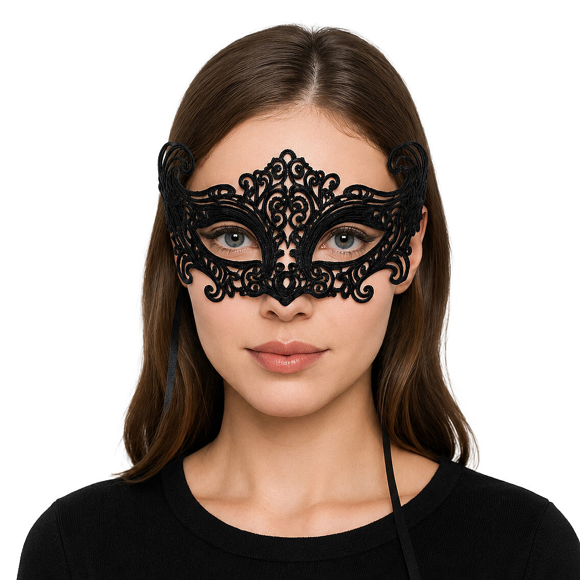 Beysüs Siyah Dantel Temalı Parti Balo Maske - 3