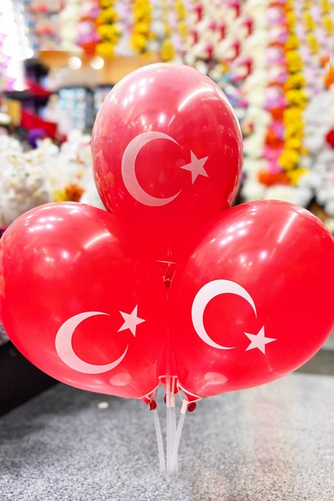 Beysüs Türk Bayrağı Lateks Balon 8'Li - 3