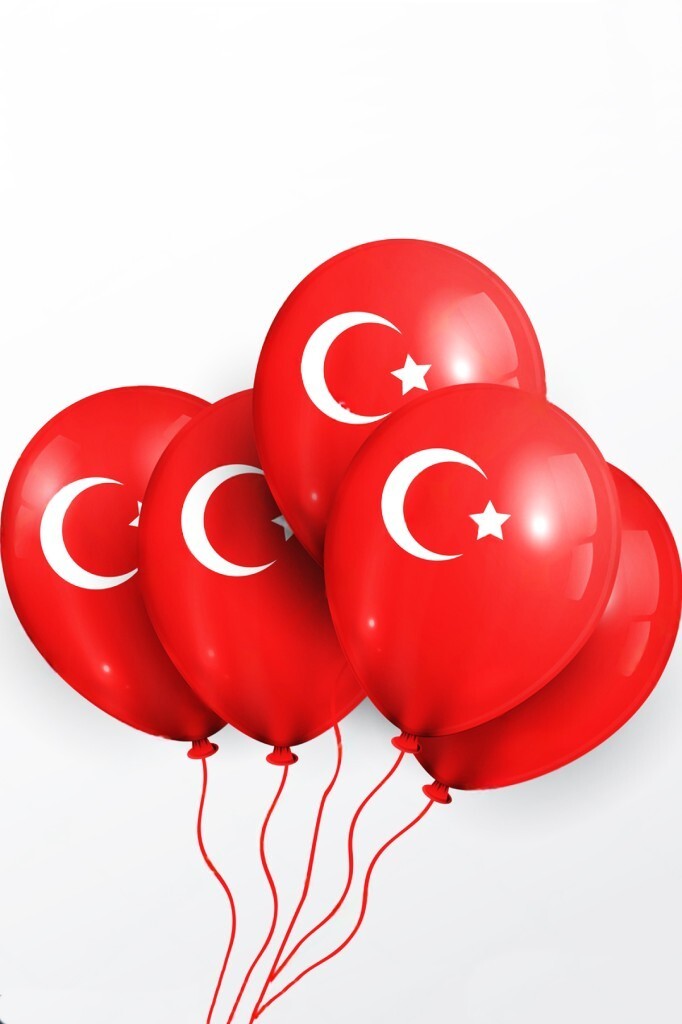 Beysüs Türk Bayrağı Lateks Balon 8'Li - 2