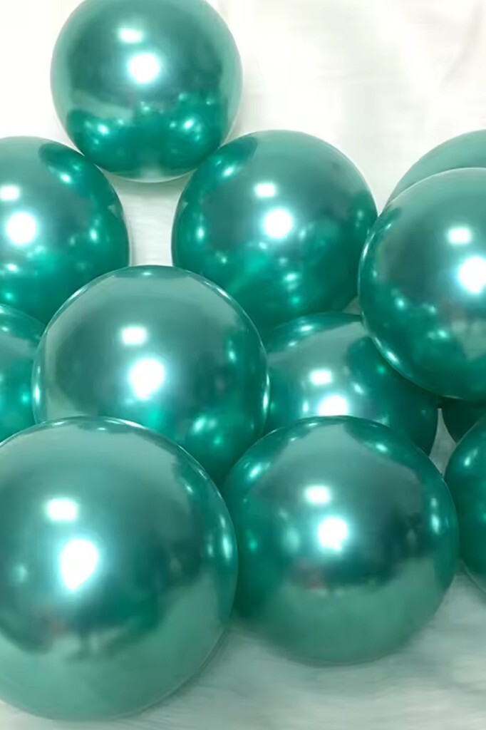 Beysüs Yeşil Krom Balon 7 adet 12inç - 5