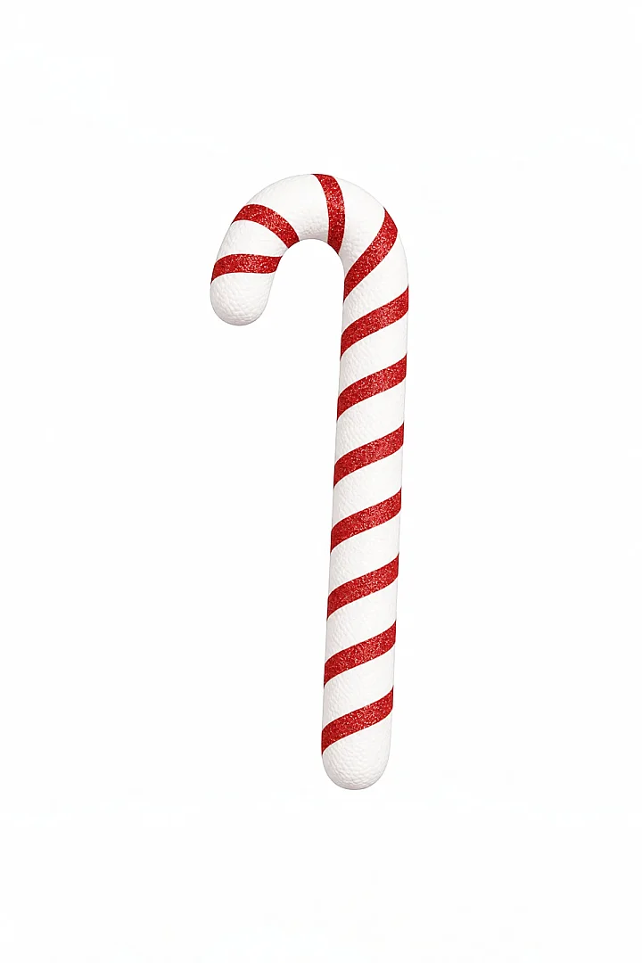 Yılbaşı Ağaç Süsü Baston Şeker Çubuğu 30 cm Kırmızı Beyaz - 3