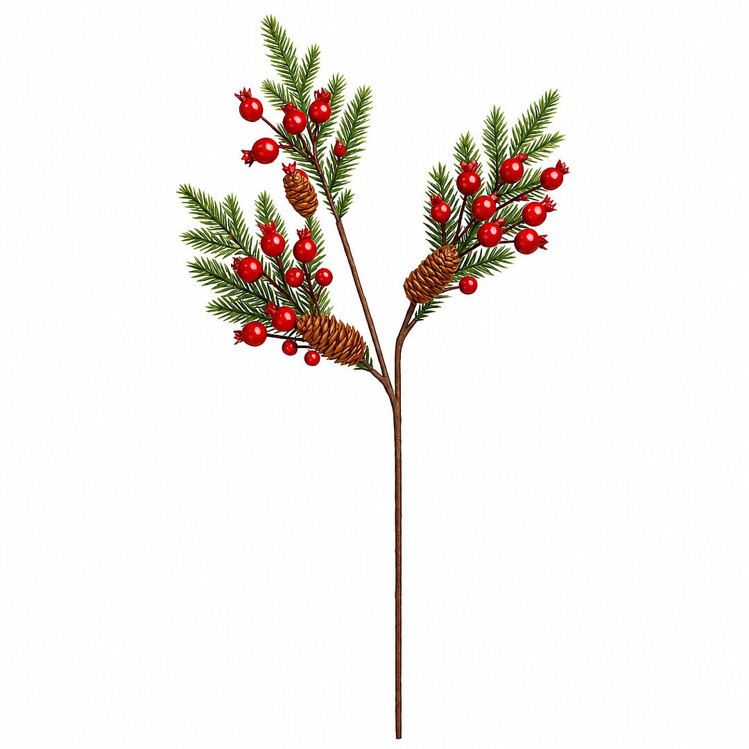 Yılbaşı Ağacı Süsü Kokina Dalı Kozalaklı 75 cm - 2