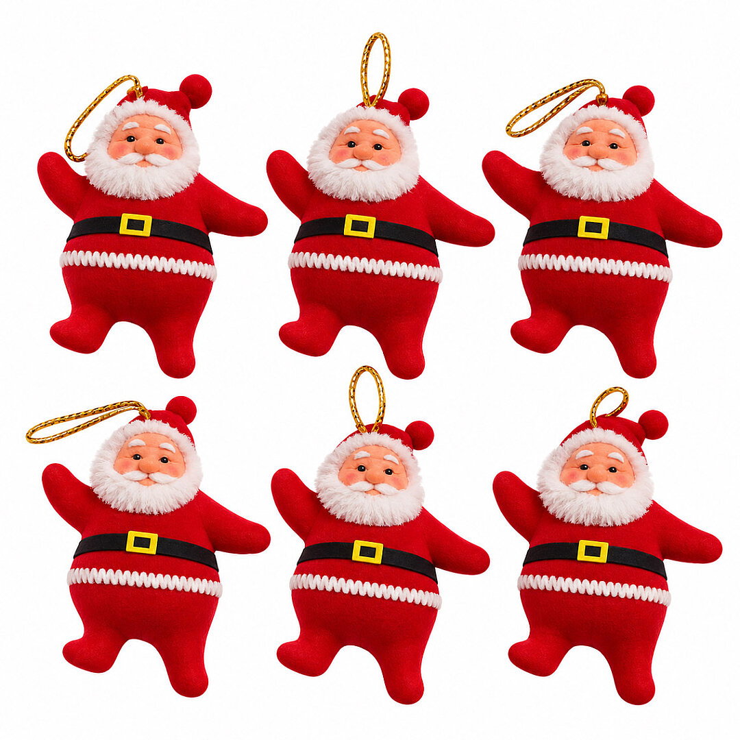 Yılbaşı Ağacı Süsü Mini Noel Baba 6'lı Set - 5
