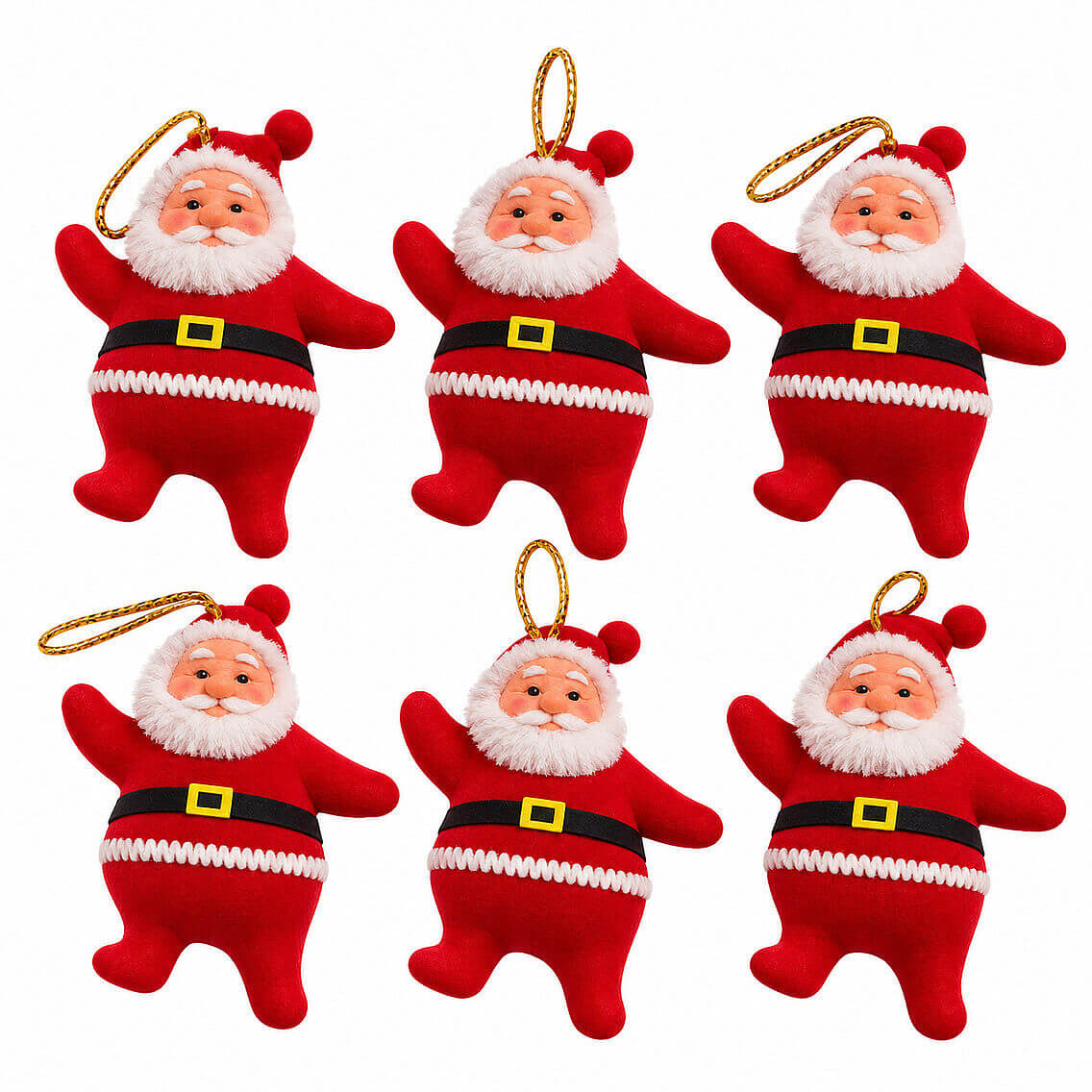 Yılbaşı Ağacı Süsü Mini Noel Baba 6'lı Set - 5