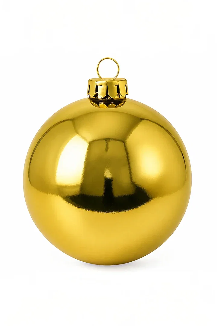 Yılbaşı Ağacı Süsü Parlak Gold Cici Top 25 cm - 5