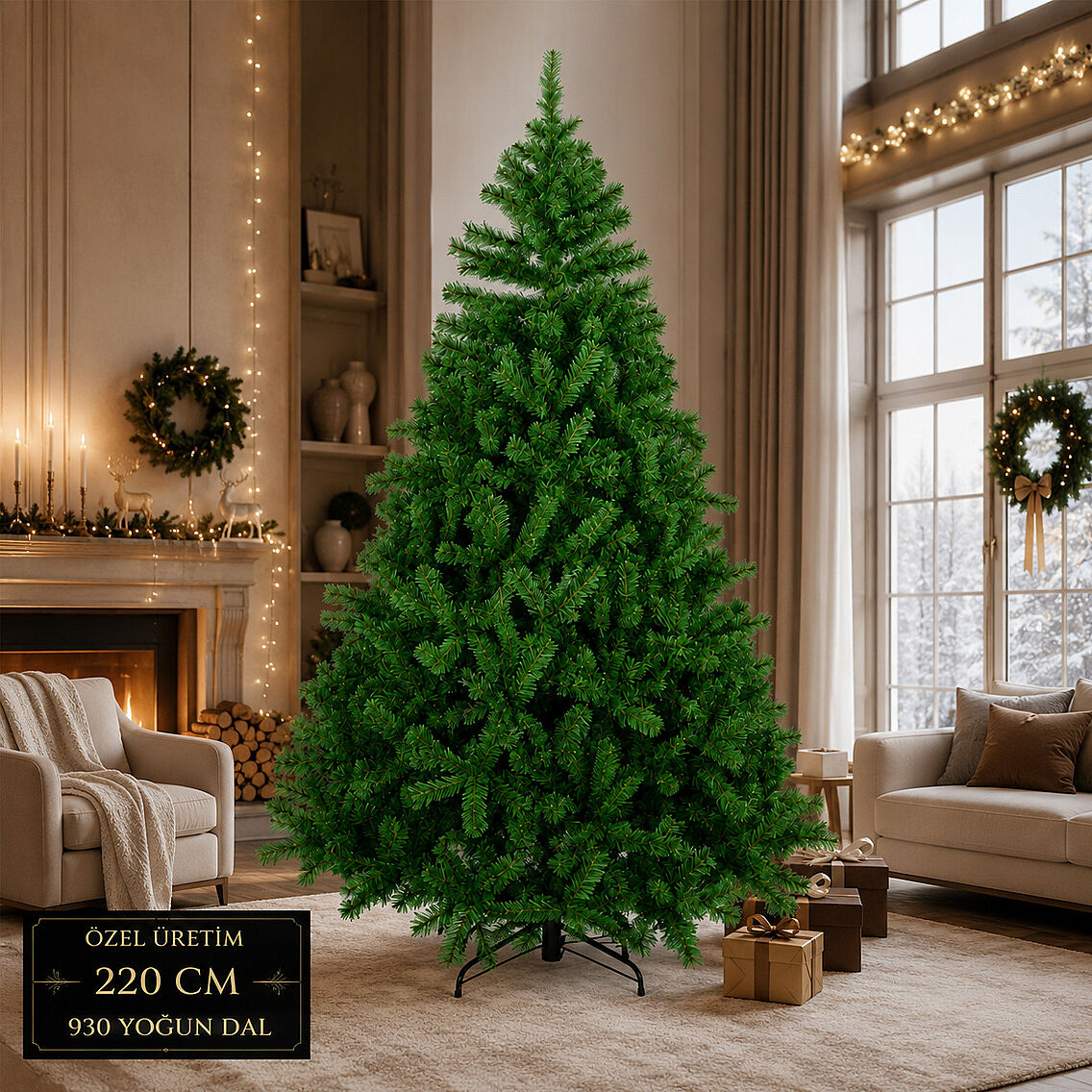 Beysüs Yılbaşı Çam Ağacı Lüks Özel Üretim 220 cm 930 Yoğun Dal - 4