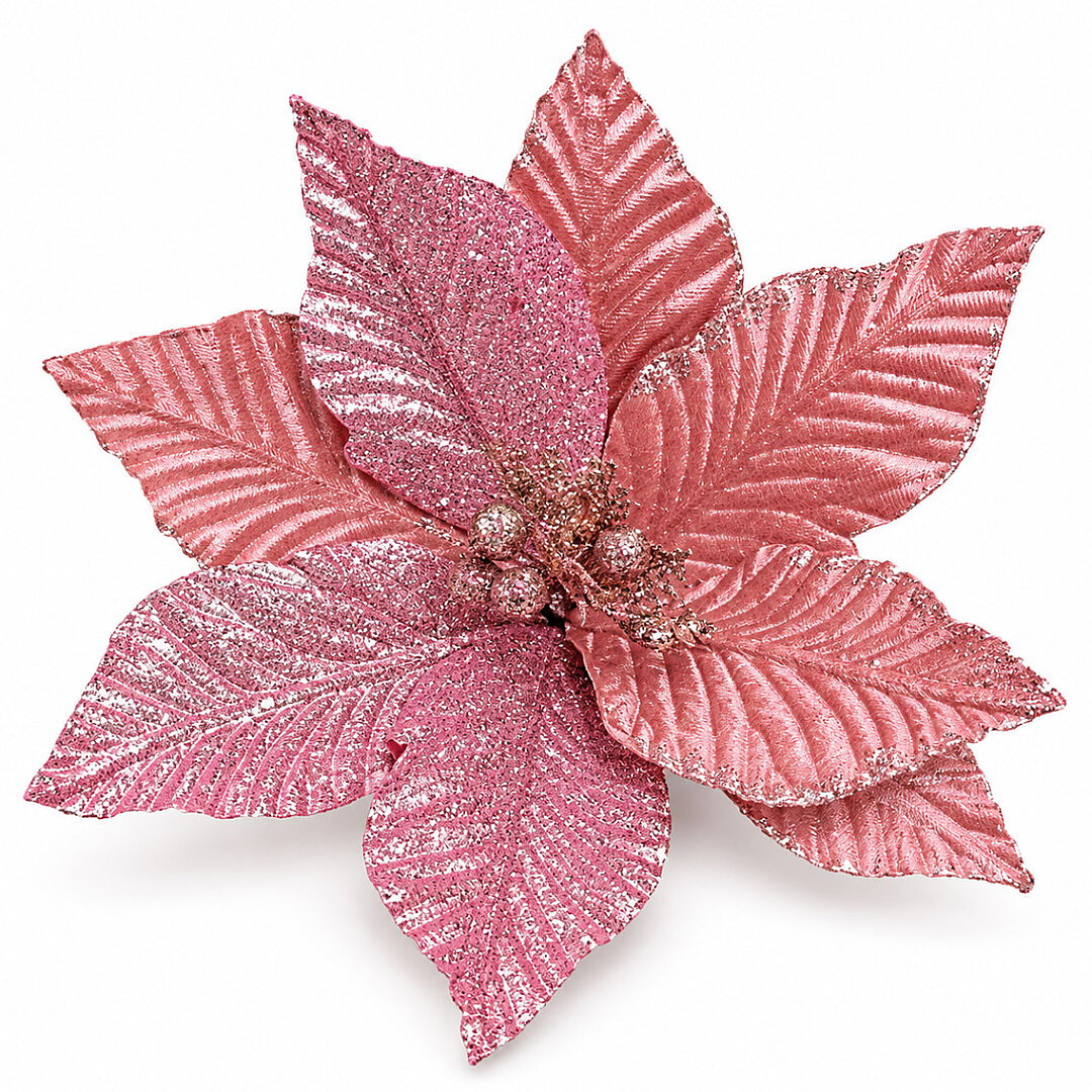 Yılbaşı Çam Ağacı Süsü Ata Çiçeği Rosegold - 2