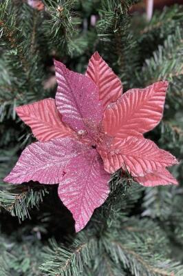 Yılbaşı Çam Ağacı Süsü Ata Çiçeği Rosegold - 5