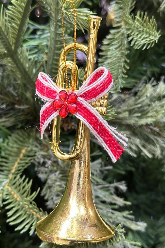 Beysüs Yılbaşı Çam Ağacı Süsü Borazan Gold 12 cm - 1