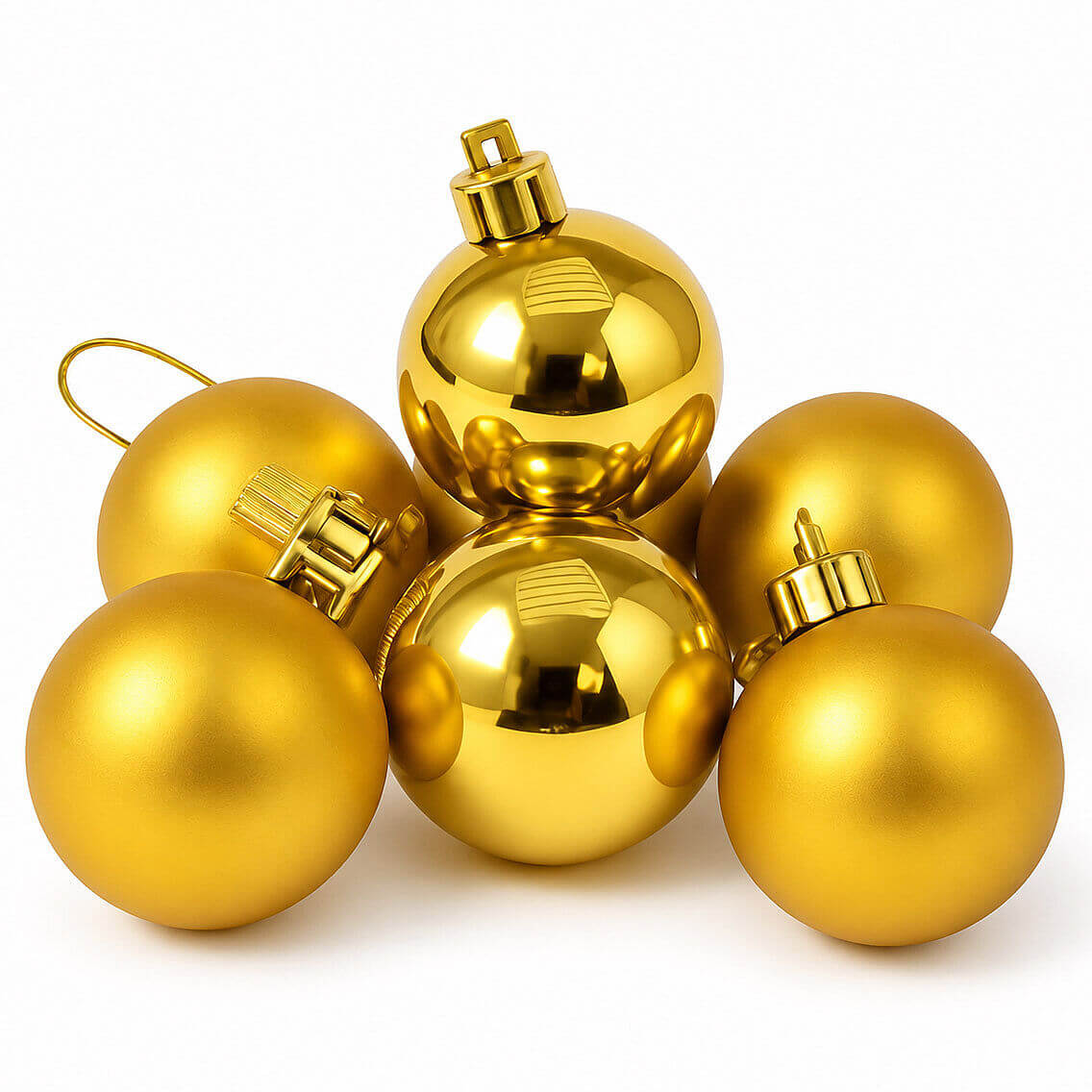Yılbaşı Çam Ağacı Süsü Cici Top 4 cm 6 lı Gold - 6