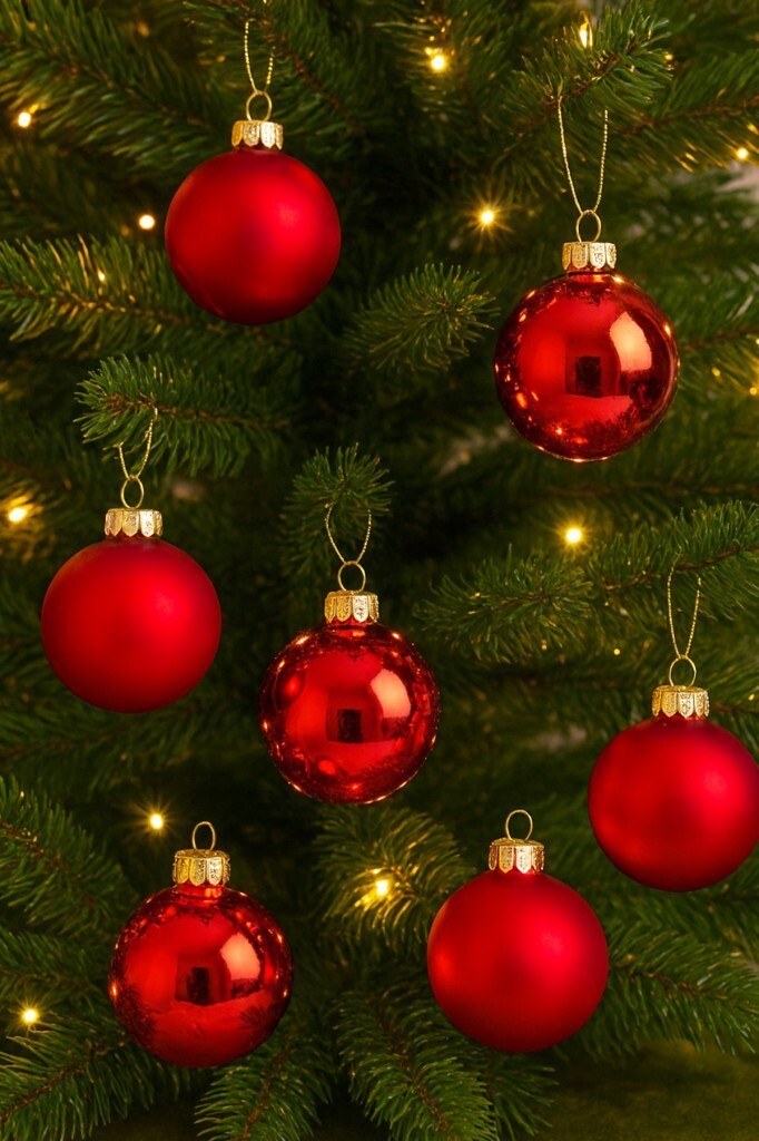 Beysüs Yılbaşı Çam Ağacı Süsü Cici Top 6 cm 6 lı Kırmızı - 3