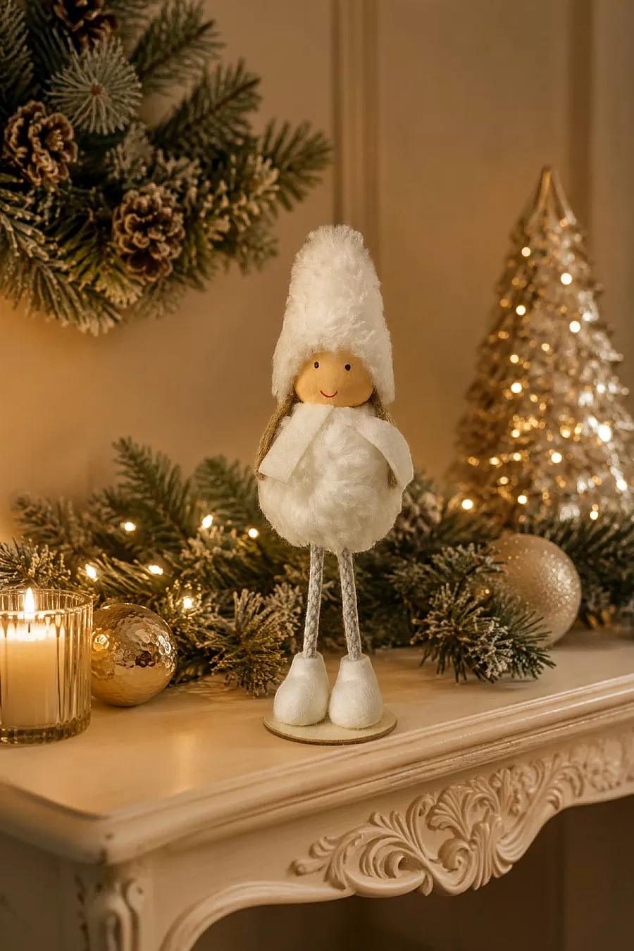 Yılbaşı Çam Ağacı Süsü Dilek Perisi Beyaz 20 cm - 3